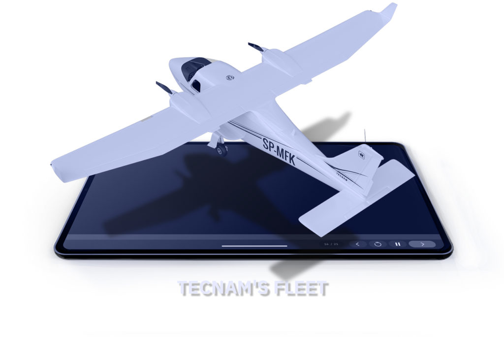 tablet with 3D model of Tecnam