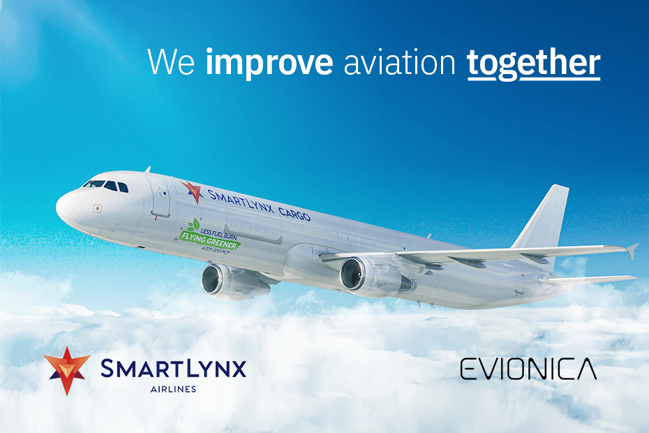 Picture shows Cargo Airbus A321 with Smartlynx and Evionica logos