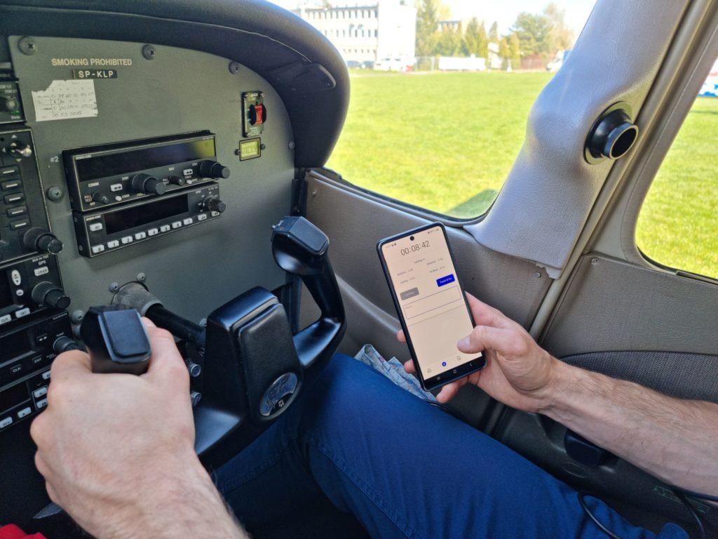 Pilot with Best Pilot mobile app sits in the aircraft