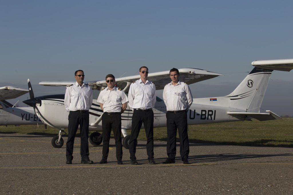 Aircraft with pilots at the Prince Aviation airport